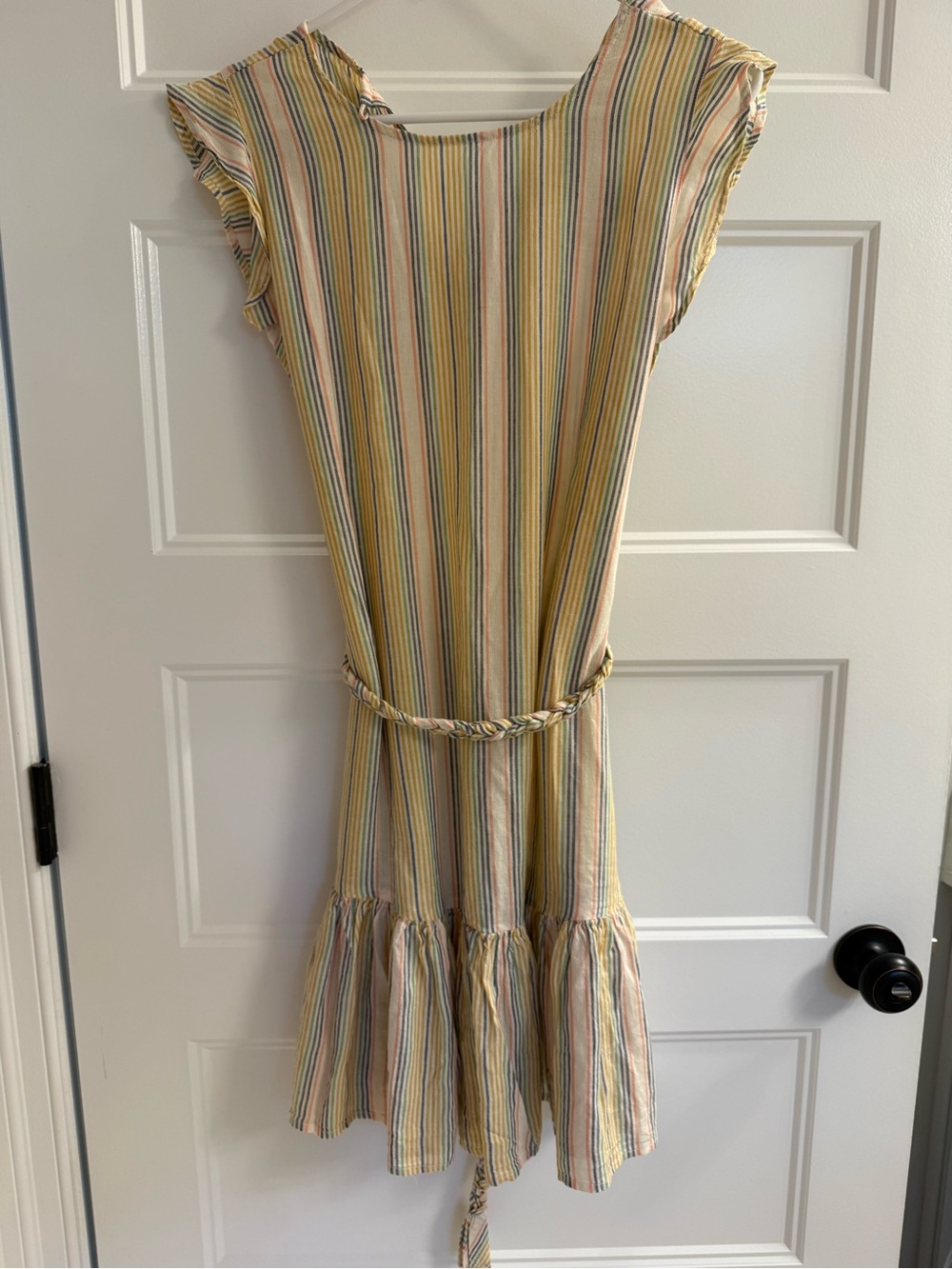 Marine Layer Striped Tie-Waist Sundress in Yellow, Blue & Pink